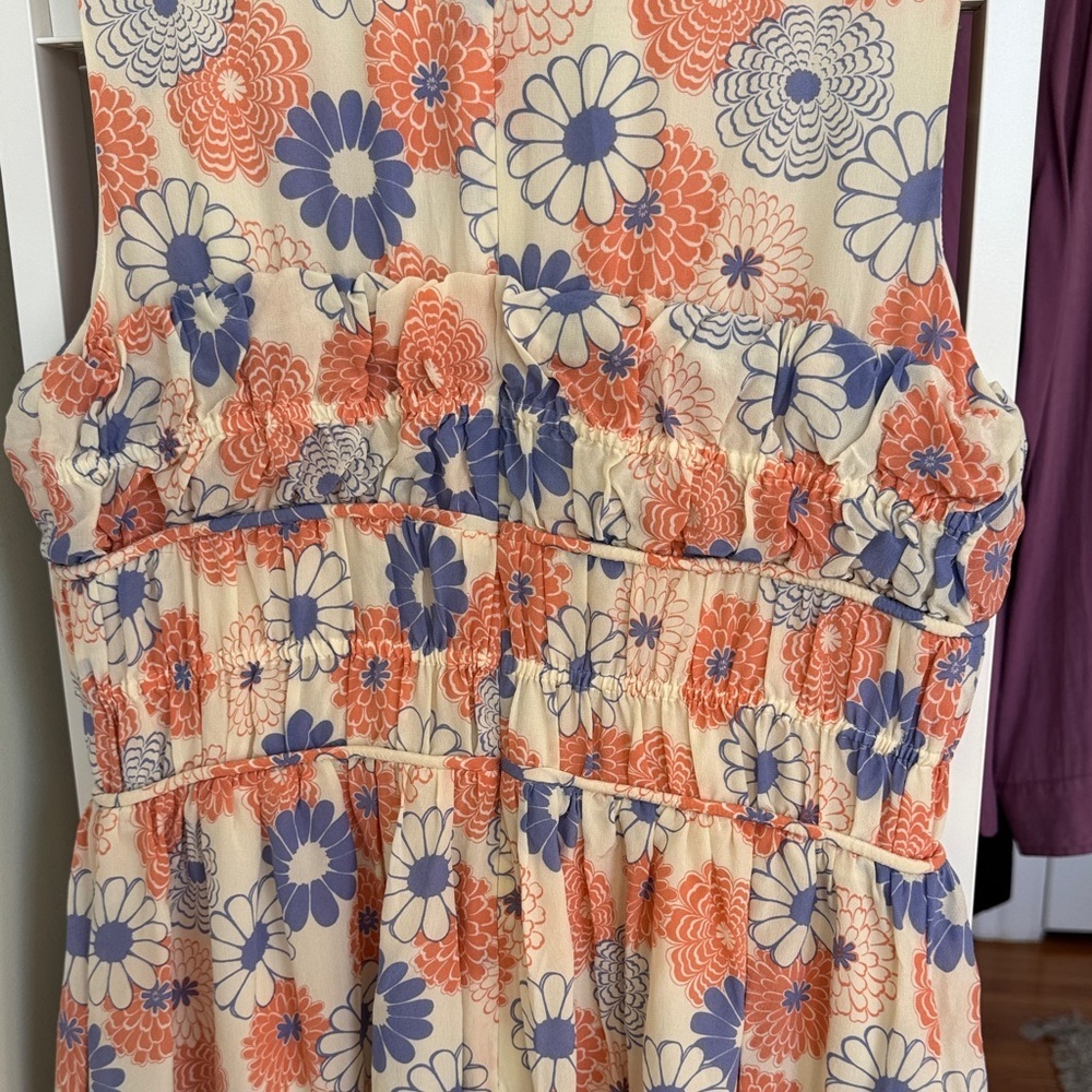 Kenzo Floral 100% Silk midi dress Sz M/ Fr 38 - Picture 5 of 8